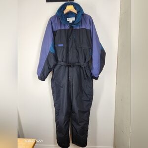 Vintage 90s Men's Colombia Black & Purple Snowsuit Size XL.   #F21
